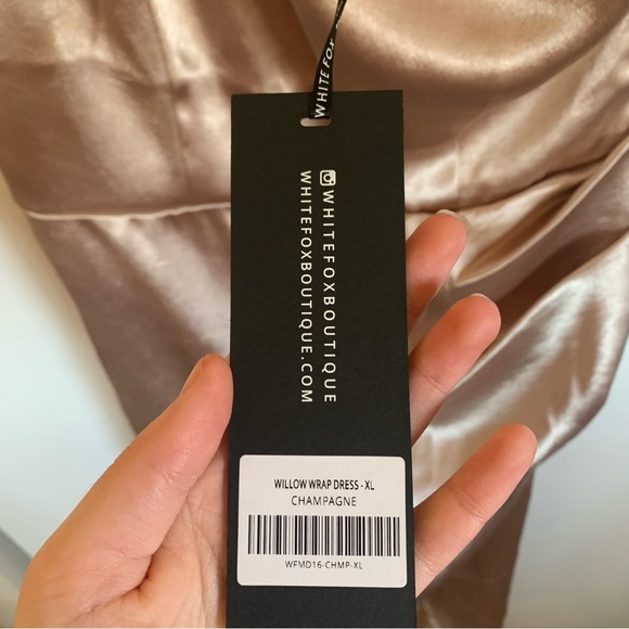 White Fox Champagne Willow Wrap Dress - Picture 7 of 7